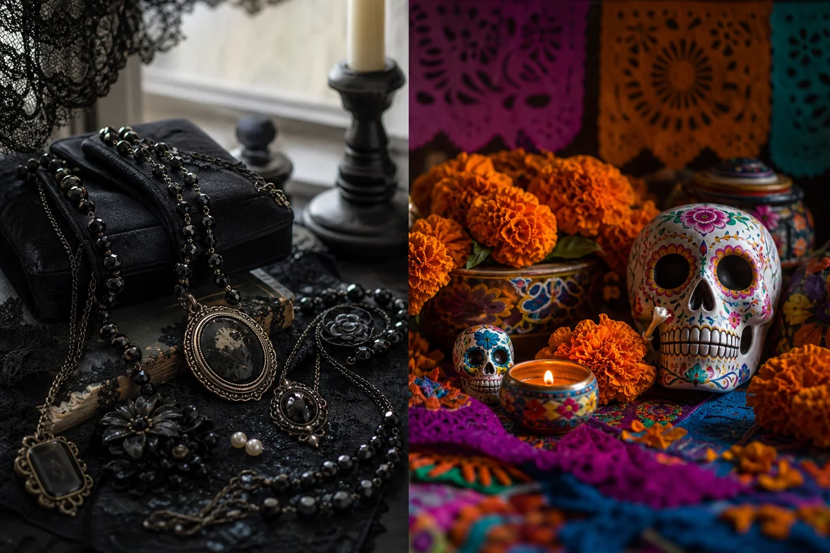 Victorian Mourning Jewelry vs Mexican Day of