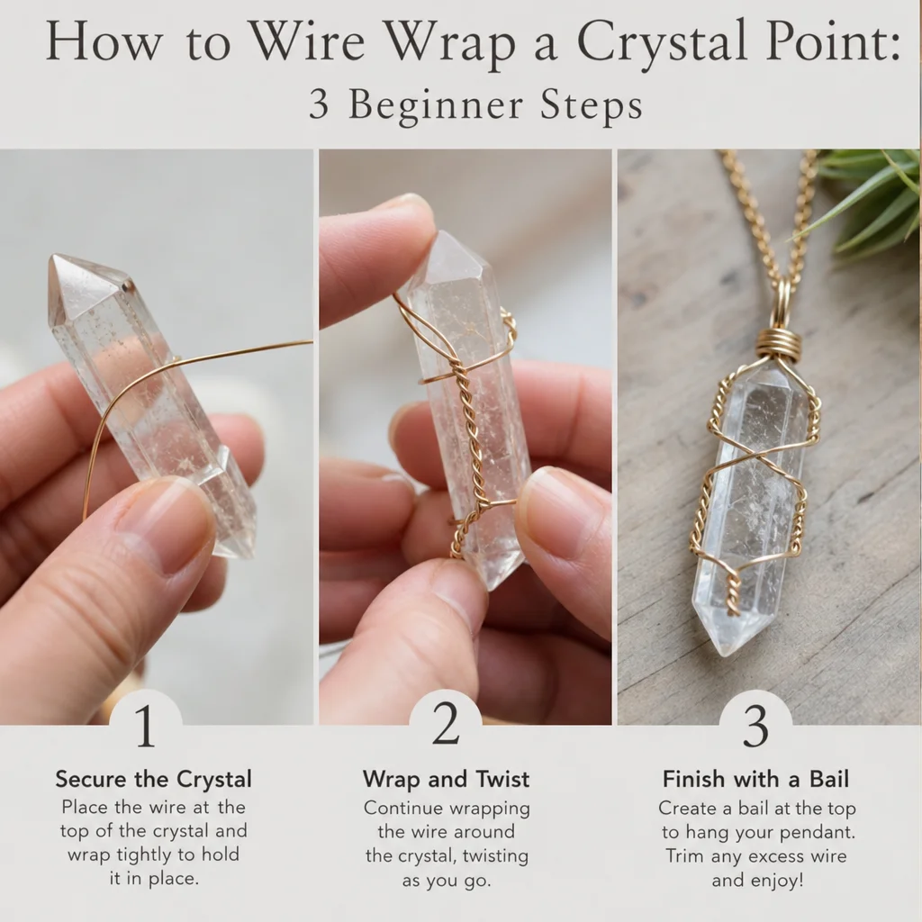 How to Wire Wrap a Crystal Point: 3 Beginner