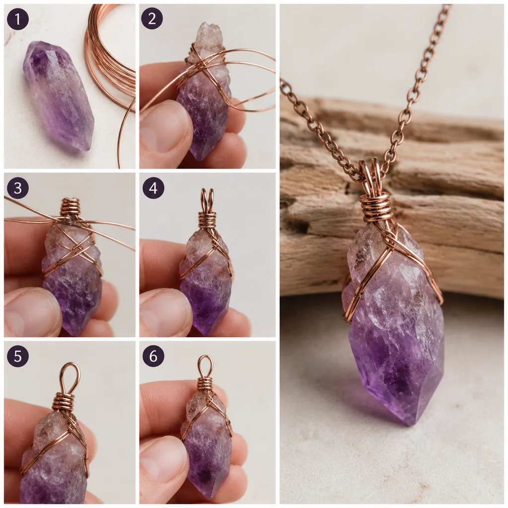 How to Wire Wrap a Raw Amethyst Point