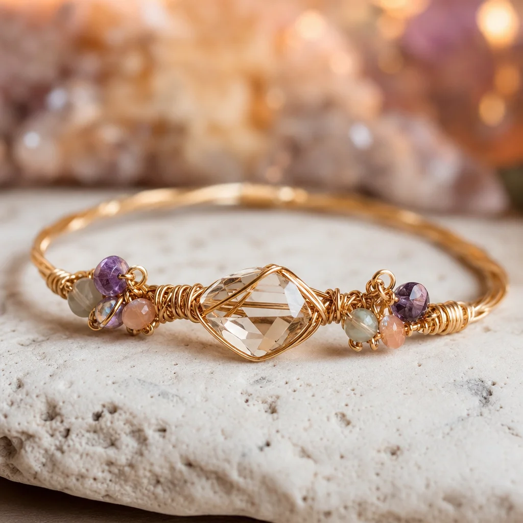 Wire Wrapped Bangle Bracelet Tutorial: 3 Begi...