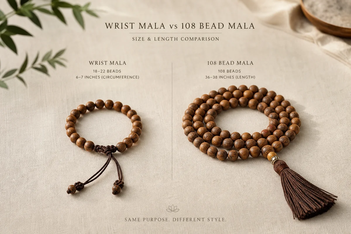 Wrist Mala vs 108 Bead Mala: Differences