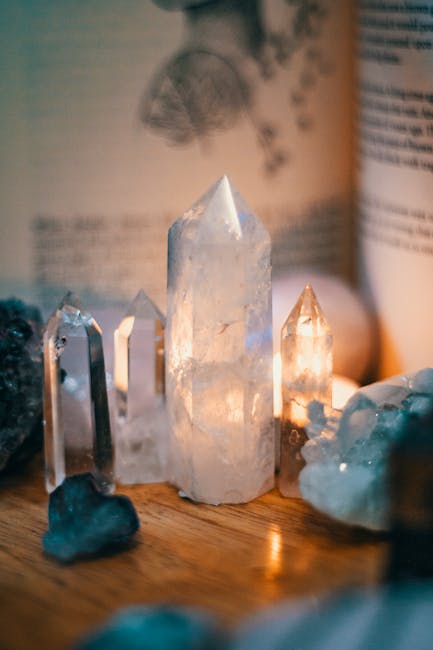 Transparent selenite blade crystal showing light passing through the stone